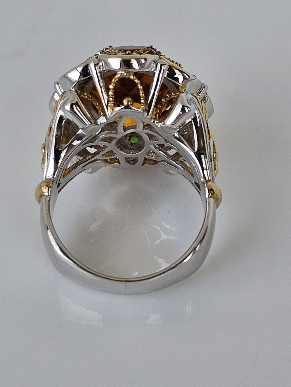 Retired Rare Gems En Vogue Rio Grande Citrine & Tsavorite Garnet Ring Size 7.5 - Picture 6 of 12